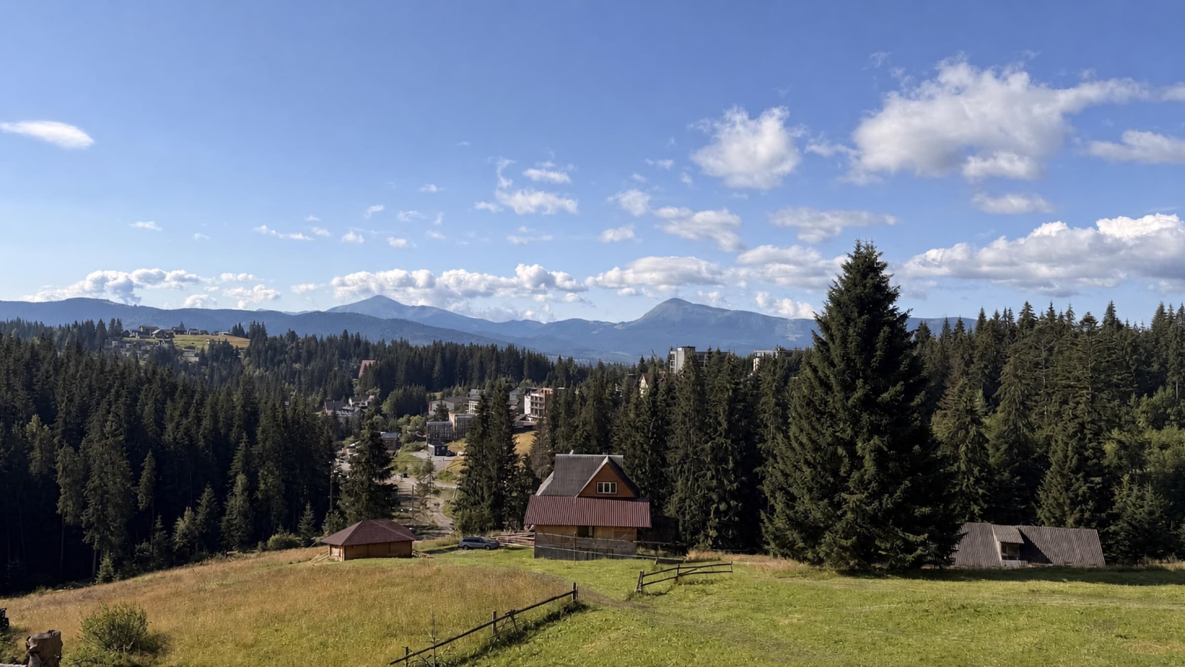 Carpathian landscape photographed for the mountain-stay concept